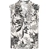 Usha Blusa 'Fashion Look' preto / offwhite