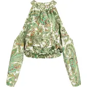 IZIA Blusa 'Spring Summer' amarelo / verde / verde claro / branco