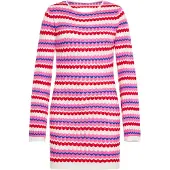 Mymo Vestido azul / rosa claro / vermelho / branco lã