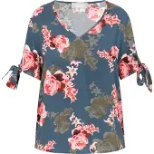 Usha Blusa cáqui / petróleo / vermelho claro / vermelho escuro