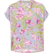 Usha Blusa azul fumado / verde relva / rosa claro / rosa escuro
