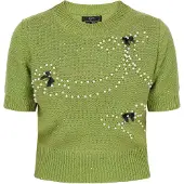 Faina Pullover 'Fashion Look' kiwi / preto / branco pérola