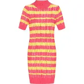IZIA Vestido de malha 'Boho' amarelo / coral