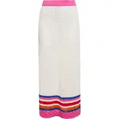 Ebeeza Saia azul escuro / cor-de-rosa / vermelho / branco lã