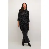 Kaffe Vestidos camiseiros 'KA Vinni Amber' preto / branco