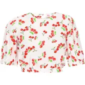 Mymo Blusa verde claro / vermelho / branco