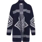 IZIA Casaco de malha navy / branco