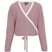 Dreimaster Casaco de malha rosa escurecido / branco