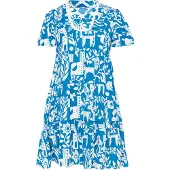 Usha Vestido azul escuro / branco