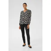 Kaffe Blusa 'KAAmber' preto / branco