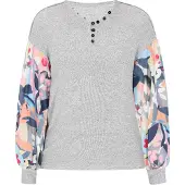 Usha Pullover 'Fashion Look' marinho / cinzento claro / laranja claro / branco