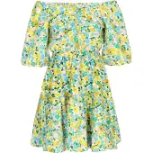 Mymo Vestido de verão amarelo / verde / mistura de cores