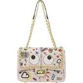 Mymo Mala de ombro 'Pop Eyetheme' rosa pastel / vermelho escuro / preto / branco