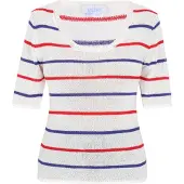 Usha Pullover azul / vermelho / branco