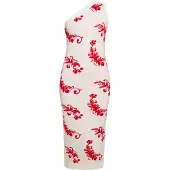 Ebeeza Vestido vermelho / branco lã