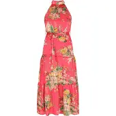Faina Vestido bege / verde / rosa