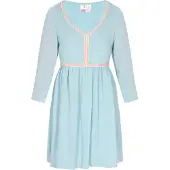 IZIA Vestido azul claro / amarelo pastel / rosa claro / branco