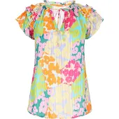 Faina Blusa 'Fashion Look' petróleo / kiwi / laranja / rosa