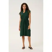 Cream Vestido 'Nola' verde escuro