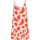 Mymo Vestido de verão 'Spring Summer' verde escuro / vermelho / preto / branco