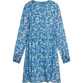 Dreimaster Vestido azure / azul escuro / amarelo / branco