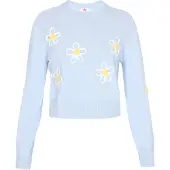 Mymo Pullover azul claro / amarelo / branco