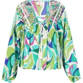 IZIA Blusa 'Fashion Look' aqua / verde claro / magenta / offwhite