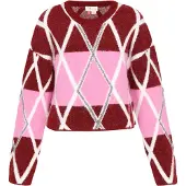 IZIA Pullover rosa / borgonha / branco