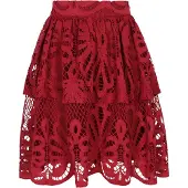 Faina Saia vermelho escuro