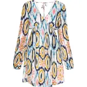 IZIA Vestido azul claro / açafrão / preto / branco