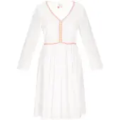 IZIA Vestido amarelo pastel / rosa claro / branco