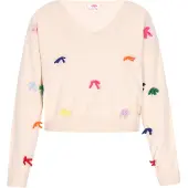 Mymo Pullover 'Comfy' azul escuro / laranja escuro / rosa / offwhite