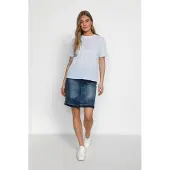 Cream Blusa 'KatinkaCR' azul claro / branco