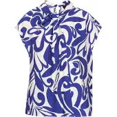 Dreimaster Klassik Blusa 'Classic Look' genciana / branco