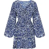 IZIA Vestido azul / turquesa / branco
