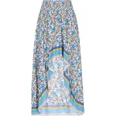 Usha Saia 'Festival Look' creme / azul / aqua / amarelo / roxo