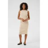 Kaffe Top de malha 'Lizza' bege mosqueado / branco