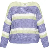Usha Pullover índigo / verde pastel / branco