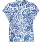 Dreimaster Blusa azul / branco