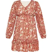 Usha Vestido 'Fashion Look' castanho ferrugento / branco