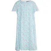 Dreimaster Vestido azul claro / verde relva / pêssego / branco