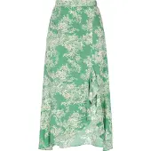 Usha Saia verde / branco lã