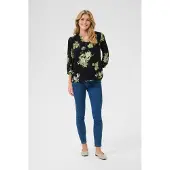Kaffe Blusa 'Edita' verde claro / preto