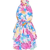 IZIA Vestido de verão azul / aqua / roxo / rosé