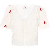 Mymo Casaco de malha verde / vermelho cereja / offwhite