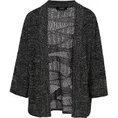 Usha Casaco de malha mosqueado preto
