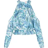 IZIA Blusa 'Spring Summer' azul / turquesa / azul claro / branco