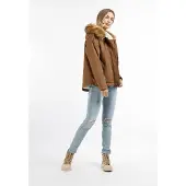 Dreimaster Casaco de inverno conhaque / branco