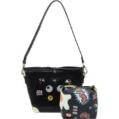 Mymo Mala de ombro 'Pop Eyetheme' amarelo / vermelho / preto / branco
