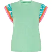Usha Blusa azul claro / verde claro / laranja / rosa claro